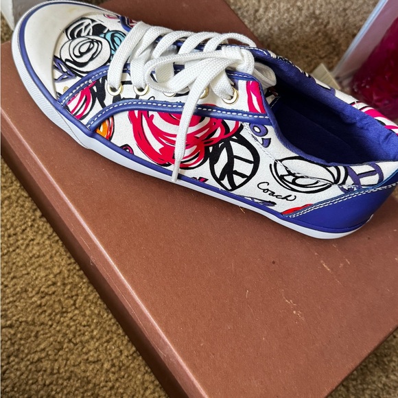 Coach barrett poppy scribble flower print Sneakers NWT - Picture 1 of 8